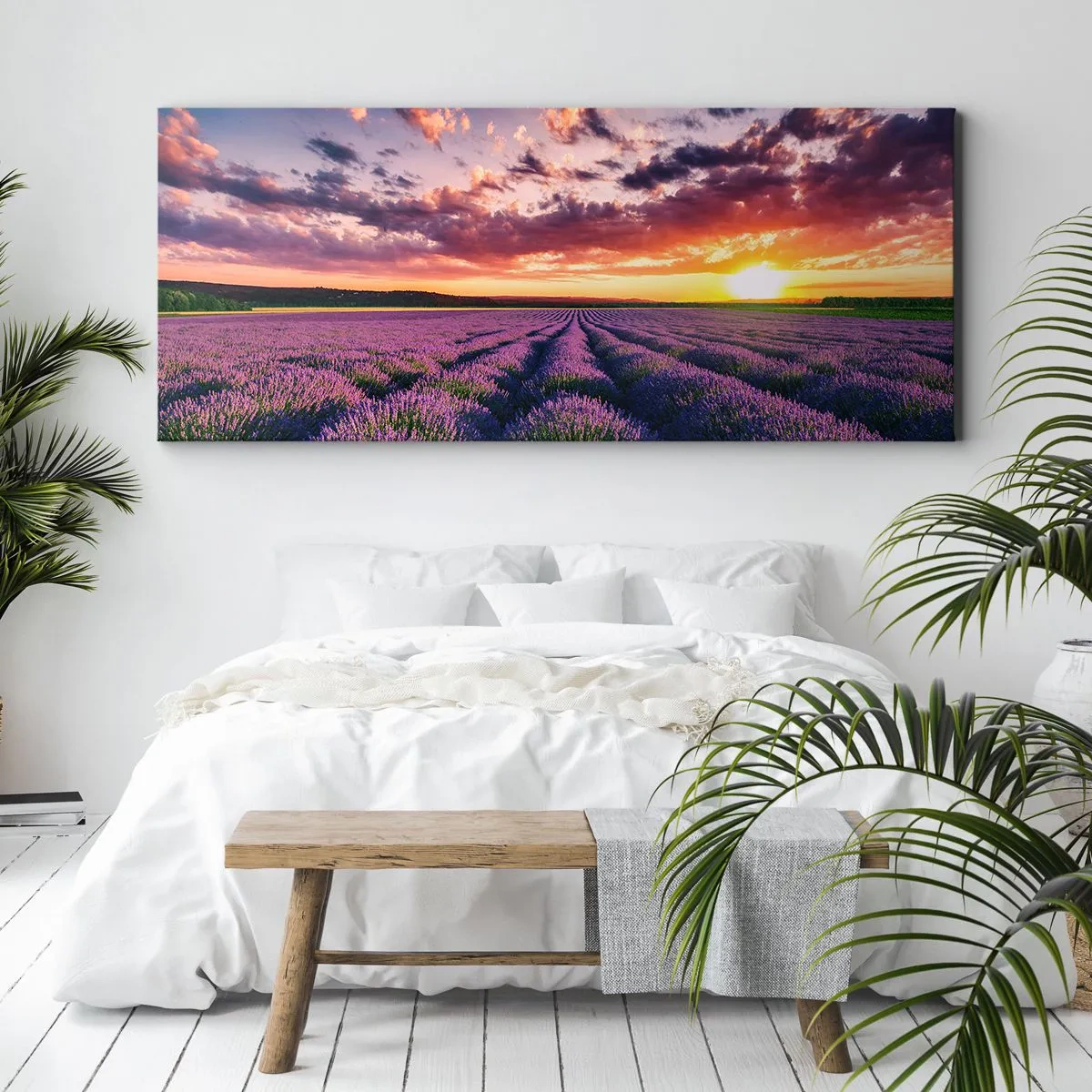 Bild auf Leinwand - Leinwandbild - Lavendel Welt - 90x30 cm