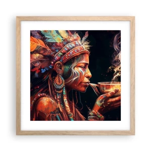 Poster in einem Rahmen aus heller Eiche - Magisches Ritual - 40x40 cm