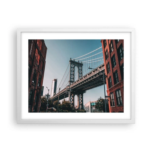 Poster in einem weißen Rahmen - Über den Wellen der Stadt - 50x40 cm