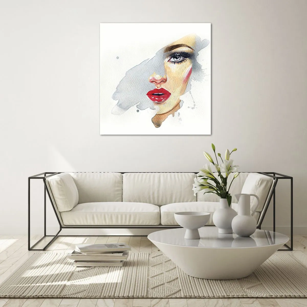 Glasbild - Bild auf glas - Abspiegeln in einem Wassertropfen - 70x70 cm