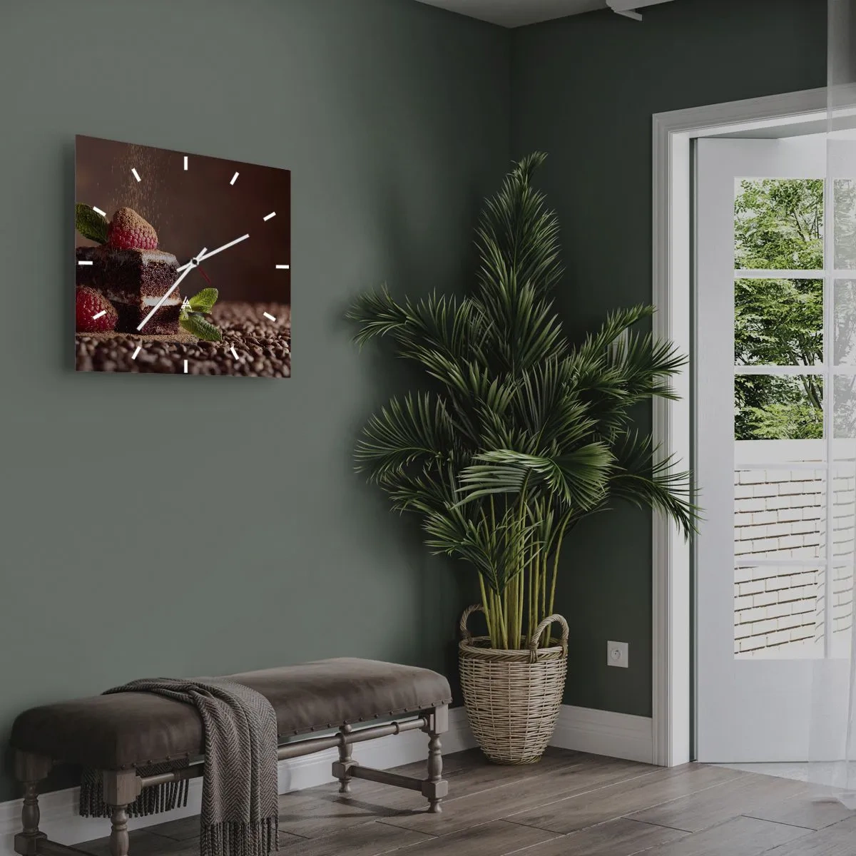 Wanduhr - Glasuhr - Das Leben ist süß - 40x40 cm