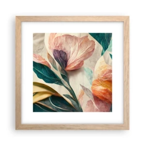 Poster in einem Rahmen aus heller Eiche - Blumen der südlichen Inseln - 30x30 cm