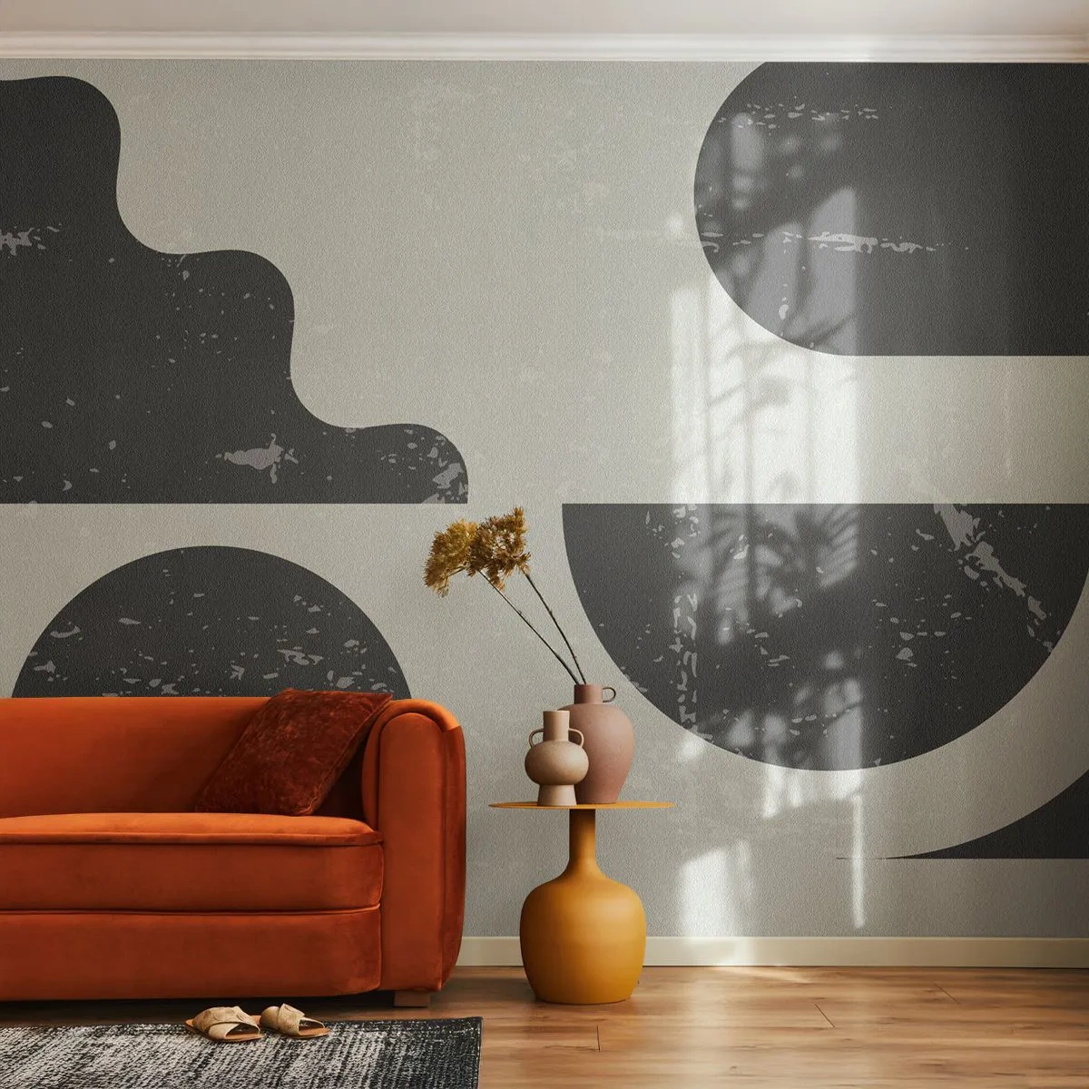 Fototapete Premium Sand - Komposition oben und unten - Abstraktion, Schwarz und weiß, Alt - 150x105 cm