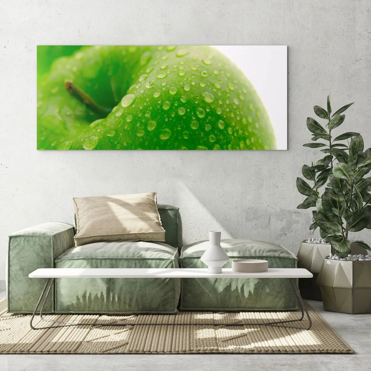 Glasbild - Bild auf glas - Grüne kühle Frische - 100x40 cm
