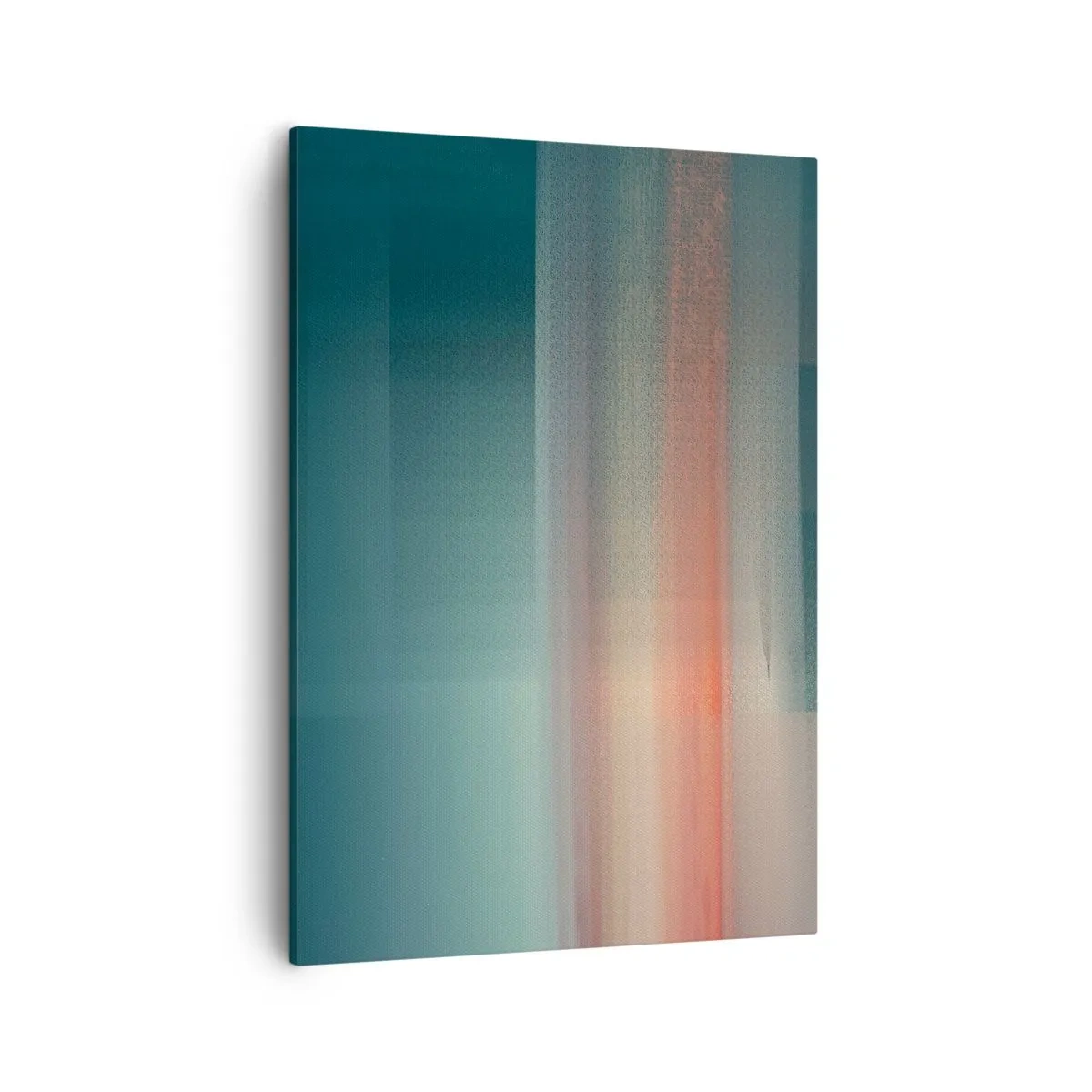 Bild auf Leinwand - Leinwandbild - Ein Sonnenuntergang in Pastelltönen über einem ruhigen Horizont - 50x70cm - Abstraktion: Lichtwellen - Moderne Wanddekoration für Wohnzimmer und Schlafzimmer ARTTOR