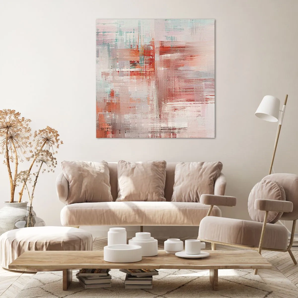 Bild auf Leinwand - Leinwandbild - Dunstig. Aber rosa - 30x30 cm