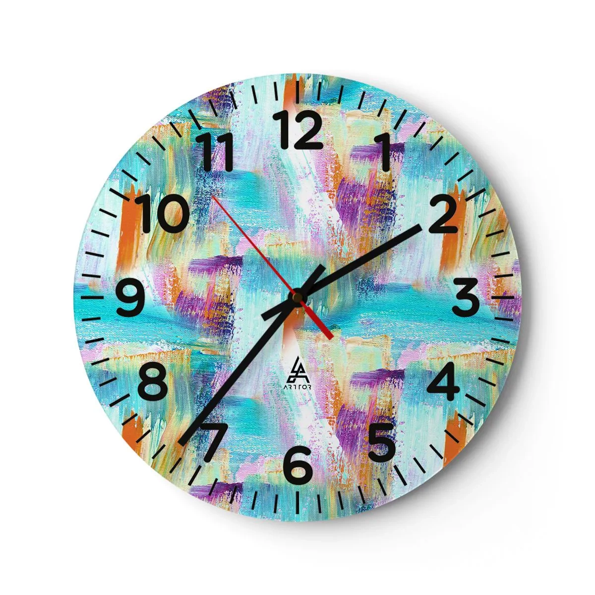 Wanduhr - Glasuhr - Fröhlicher Labyrinth-Liner - 30x30 cm