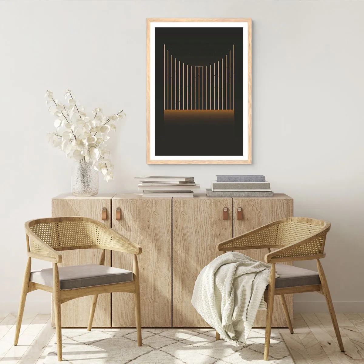 Poster in einem Rahmen aus heller Eiche - Die Dunkelheit erkunden - 30x40 cm