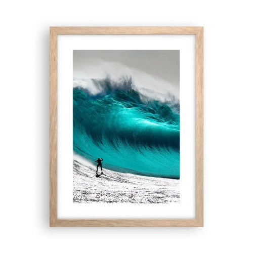 Poster in einem Rahmen aus heller Eiche - Herausforderung angenommen - 30x40 cm