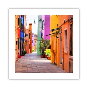 Poster - Regenbogengasse - 40x40 cm