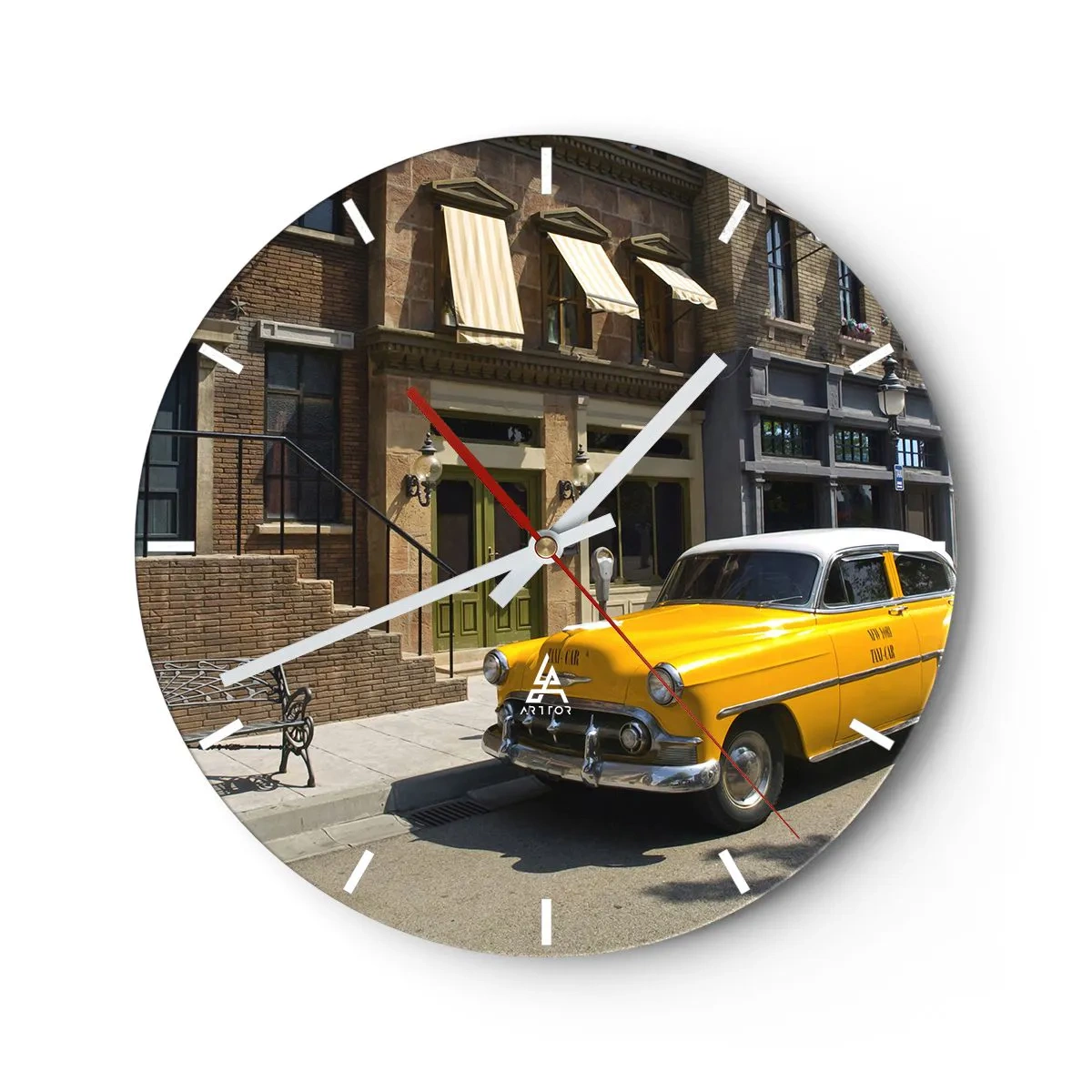 Wanduhr - Glasuhr - Vor langer Zeit in Amerika - 40x40 cm