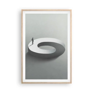 Poster in einem Rahmen aus heller Eiche - Und wie soll man davon klug werden - 61x91 cm