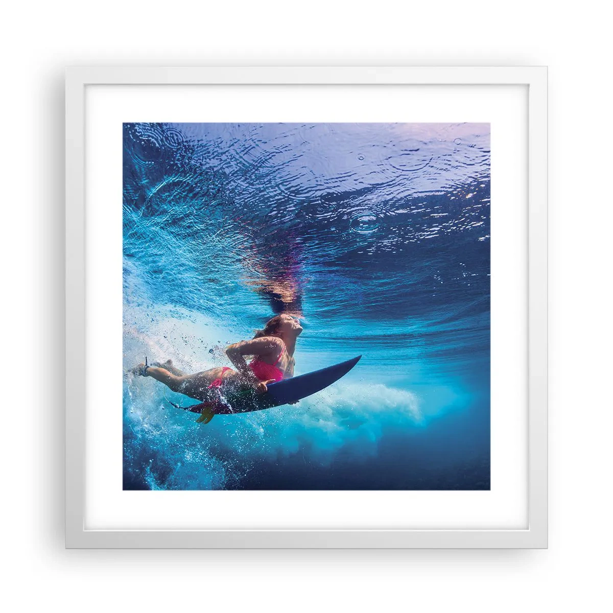 Poster in einem weißen Rahmen - Tiefe der Freude - 40x40 cm