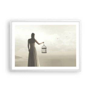 Poster in einem weißen Rahmen - Sei frei - 70x50 cm