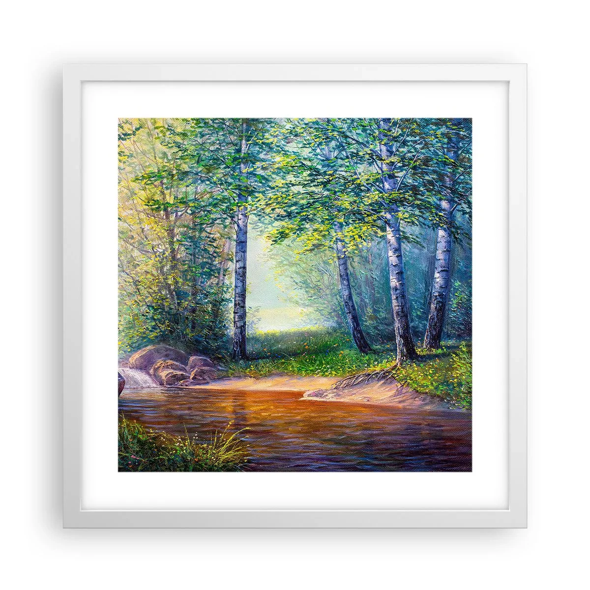 Poster in einem weißen Rahmen - Idyllische Landschaft - 40x40 cm