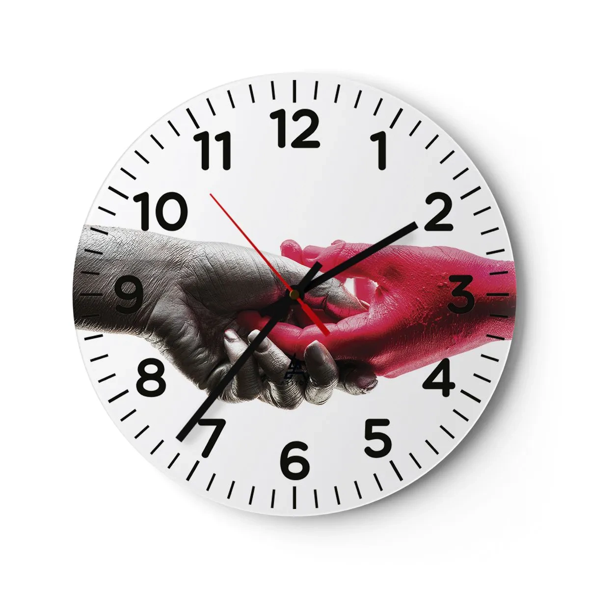 Wanduhr - Glasuhr - Gemeinsam, obwohl anders - 40x40 cm
