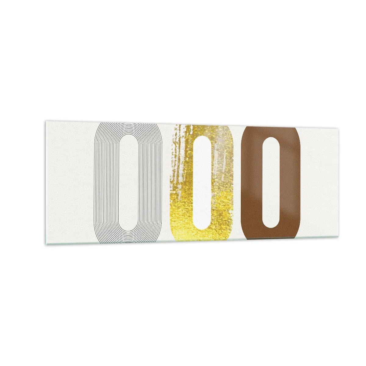 Glasbild - Bild auf glas - Abstraktes Motiv aus drei geometrischen Formen - 140x50cm - Oooh! - Moderne Wanddekoration für Wohnzimmer und Schlafzimmer ARTTOR