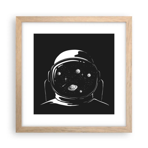 Poster in einem Rahmen aus heller Eiche - Schöne Aussicht - 30x30 cm