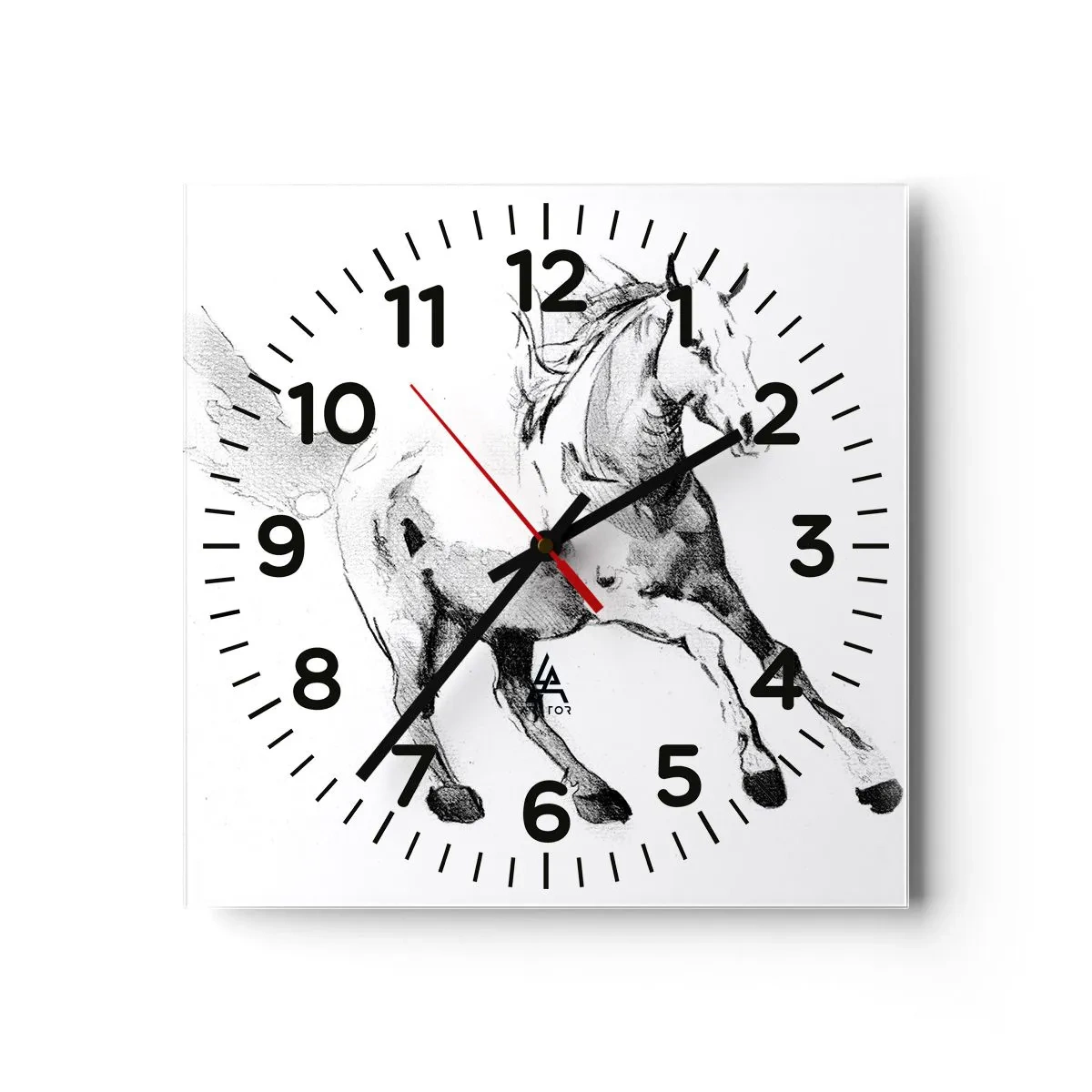 Wanduhr - Glasuhr - Ungezähmte Seele - 40x40 cm
