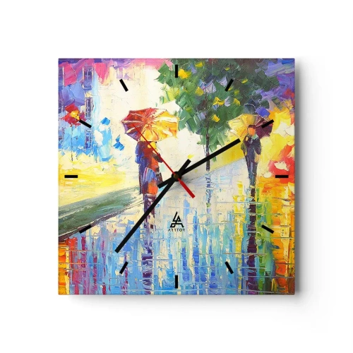 Wanduhr - Glasuhr - Und alles klar - 40x40 cm