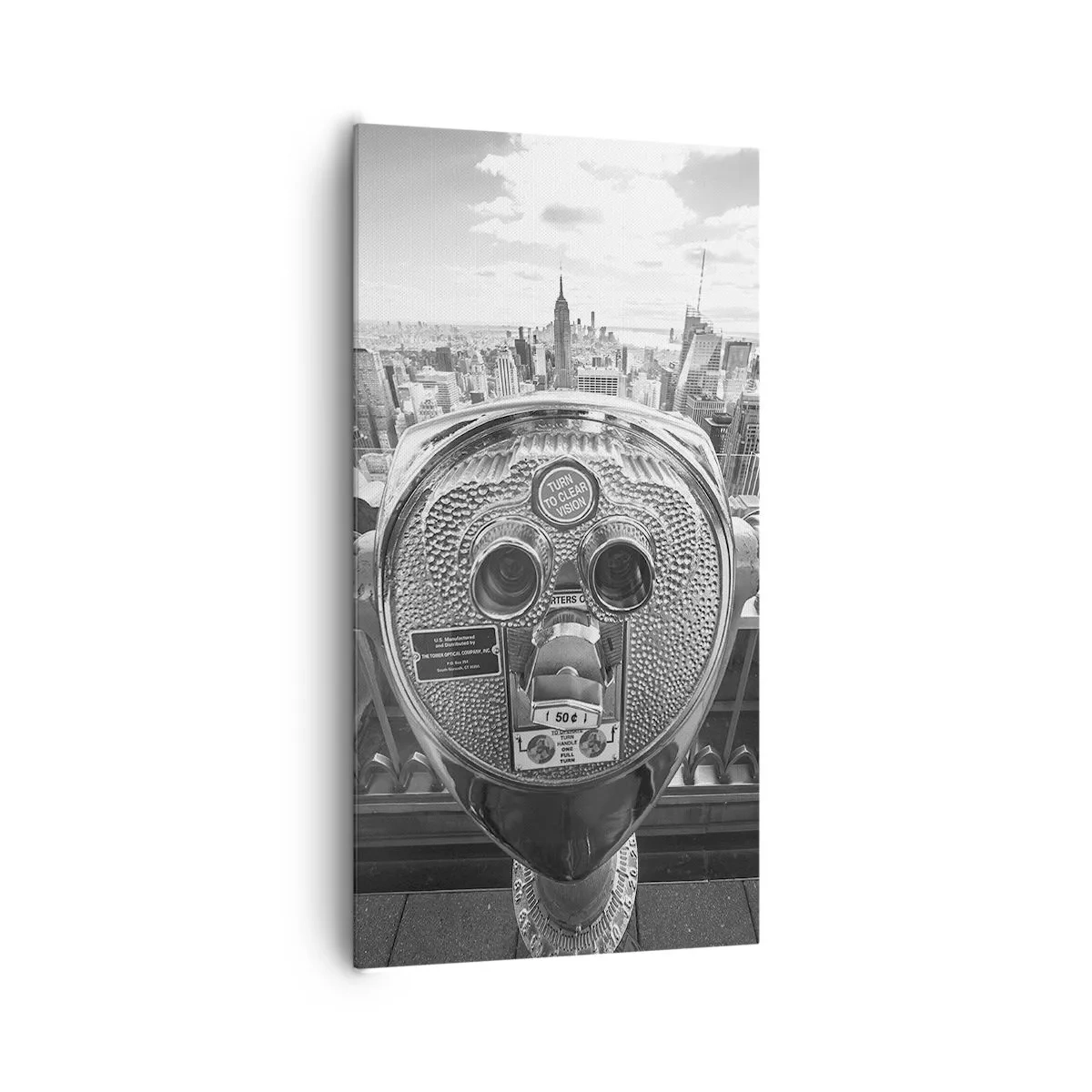 Bild auf Leinwand - Leinwandbild - Stadt über den Städten - 65x120 cm