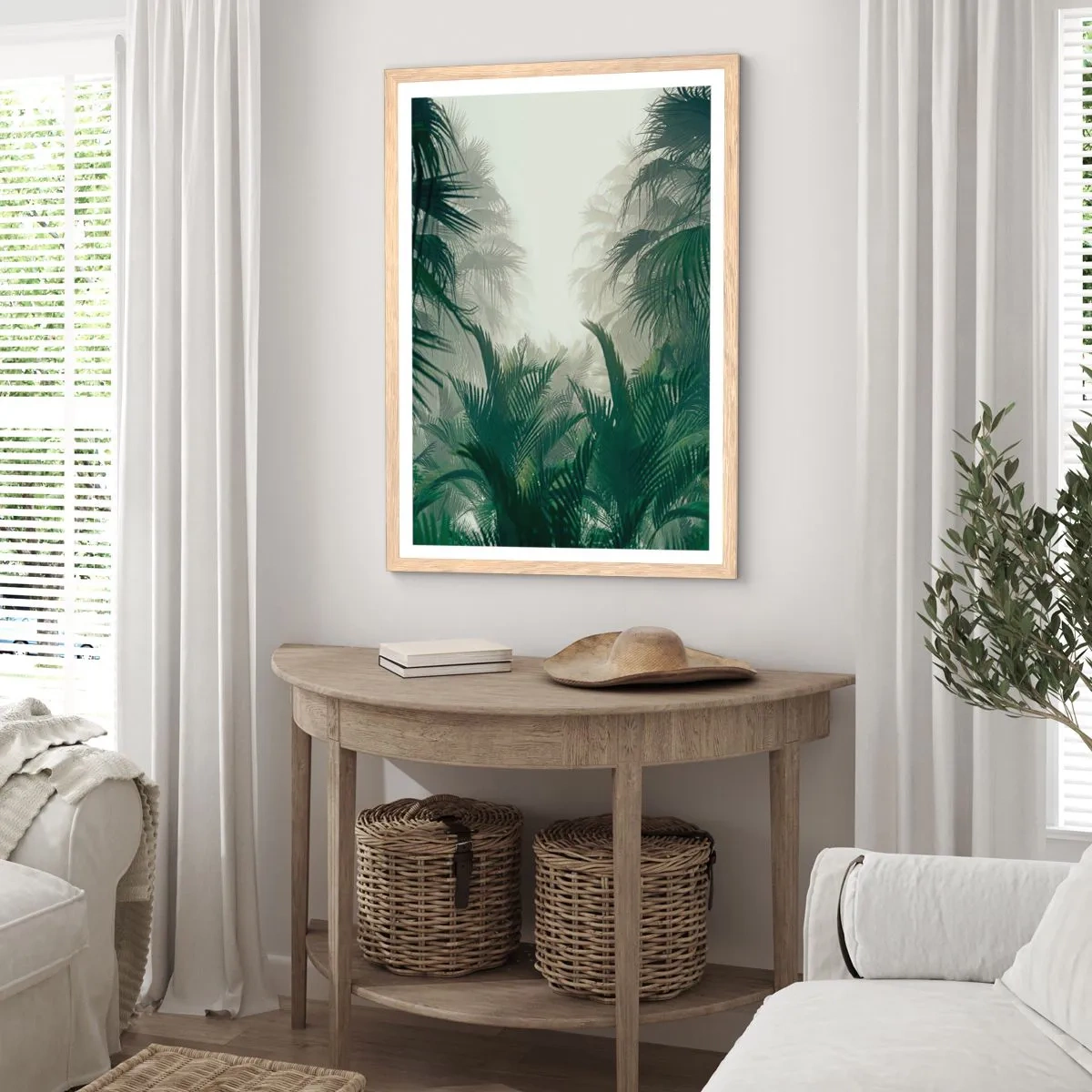 Poster in einem Rahmen aus heller Eiche - Tropisches Geheimnis - 50x70 cm