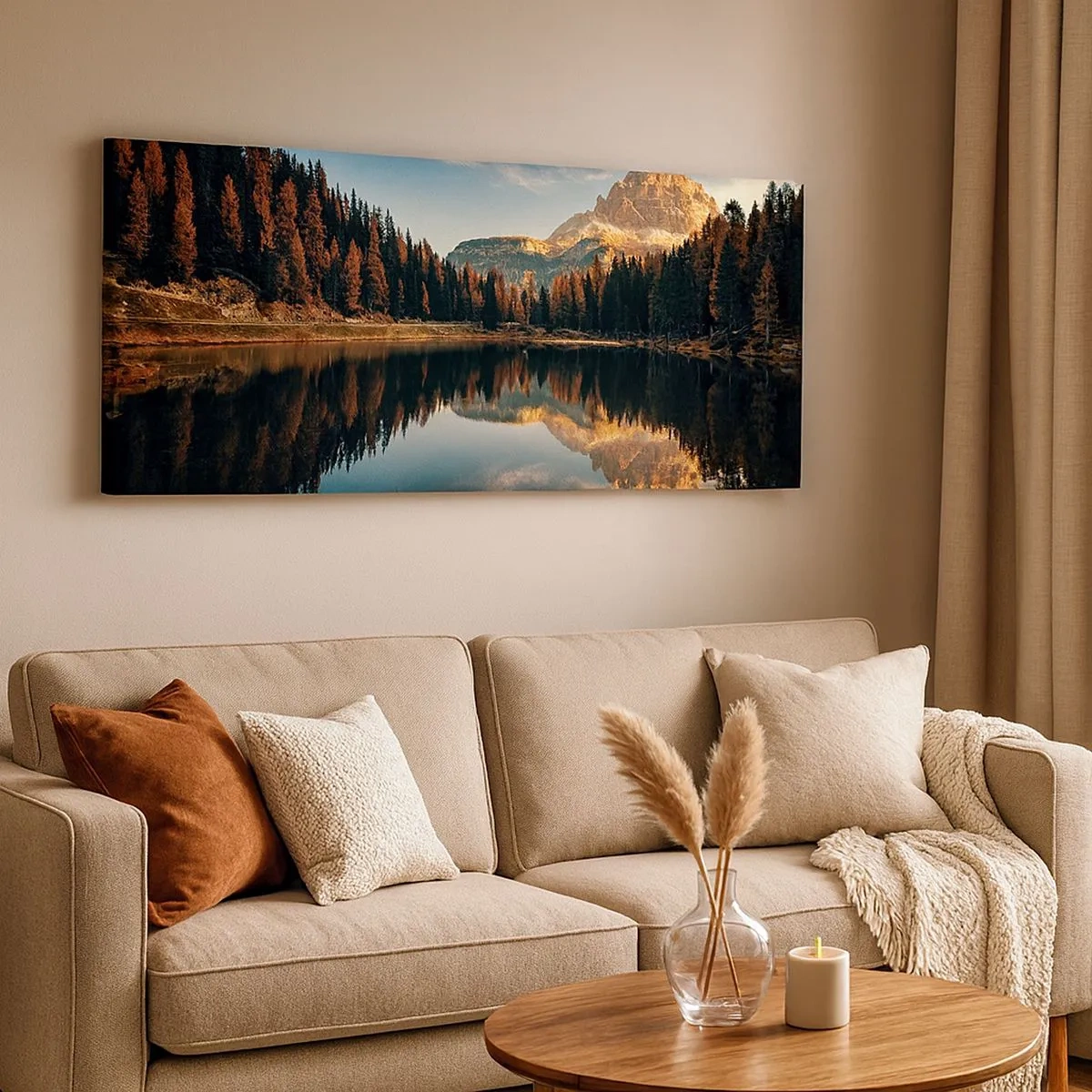 Bild auf Leinwand - Leinwandbild - Doppelte Landschaft - 100x40 cm