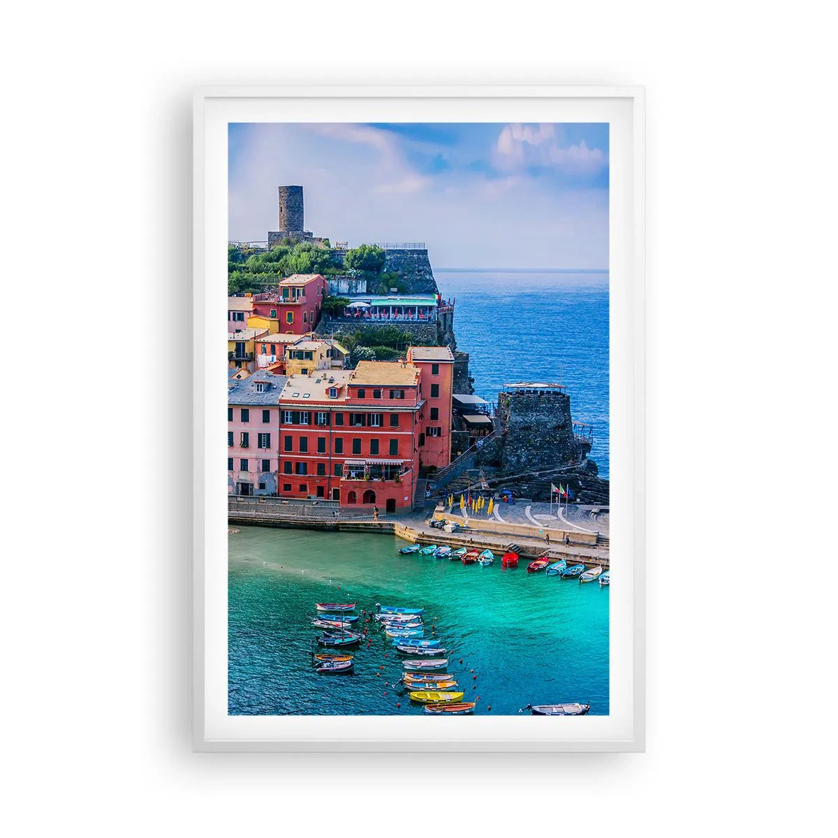 Poster in einem weißen Rahmen - Mediterrane Zauberstadt - 61x91 cm