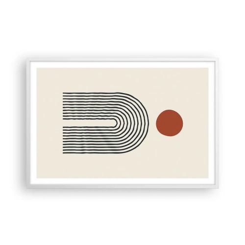 Poster in einem weißen Rahmen - Magnetismus von Formen und Farben - 91x61 cm