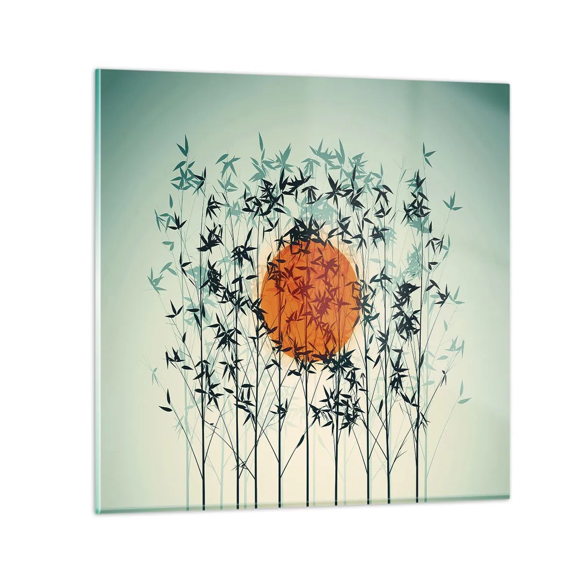 Glasbild - Bild auf glas - Japanische Sonne - 60x60 cm