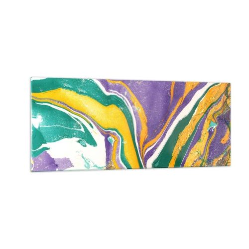 Glasbild - Bild auf glas - Farbwellen - 100x40 cm