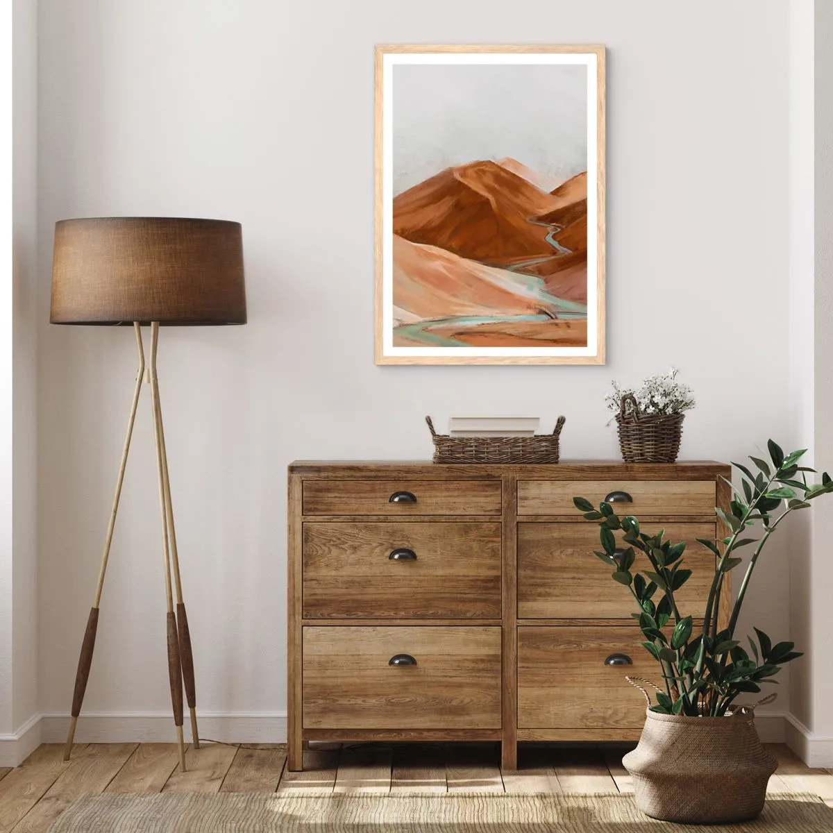 Poster in einem Rahmen aus heller Eiche - Zur Quelle - 50x70 cm