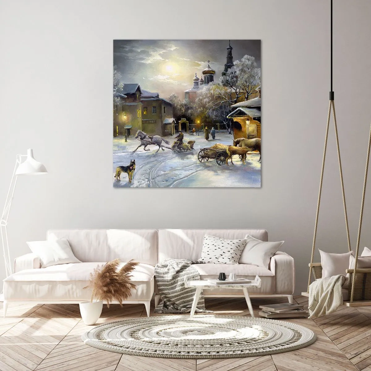 Bild auf Leinwand - Leinwandbild - Die Magie des russischen Winters - 70x70 cm