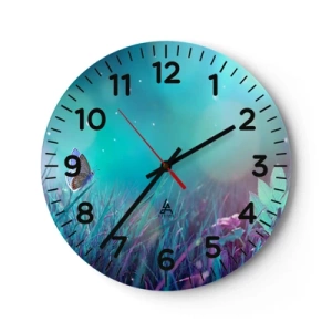 Wanduhr - Glasuhr - Das geheime Leben der Wiese - 40x40 cm