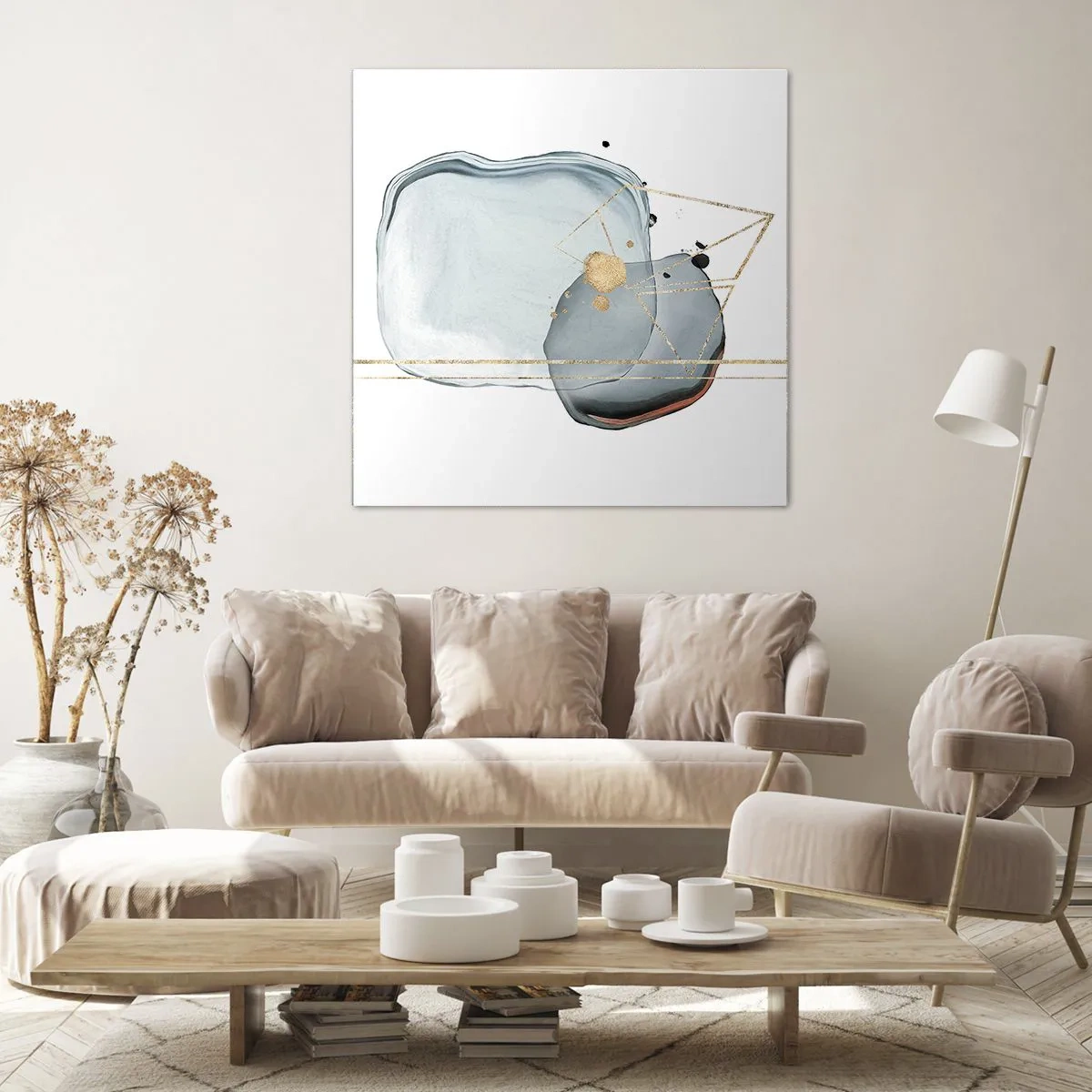 Bild auf Leinwand - Leinwandbild - Eine Studie über Tropfen - 60x60 cm