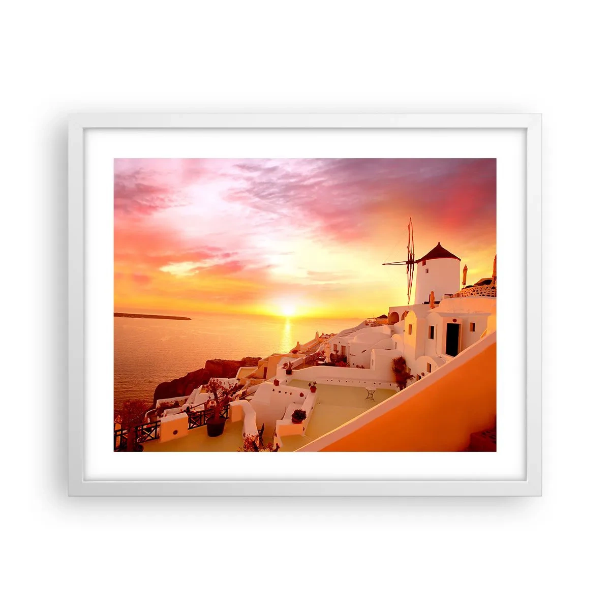 Poster in einem weißen Rahmen - In Weiß und Gold schmelzen - 50x40 cm