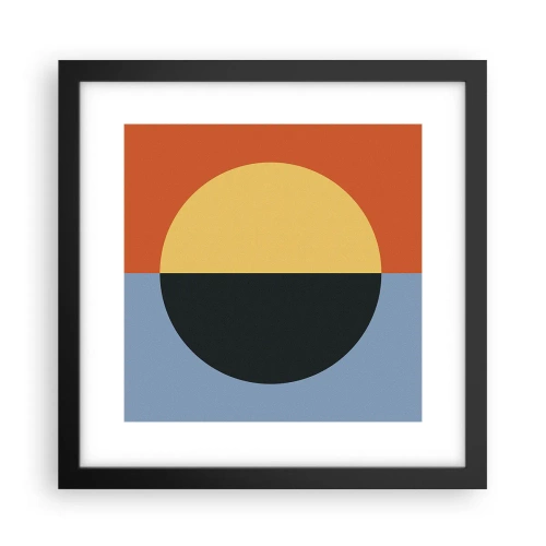 Poster in einem schwarzem Rahmen - Eine Komposition aus Wärme und Kühle - 30x30 cm