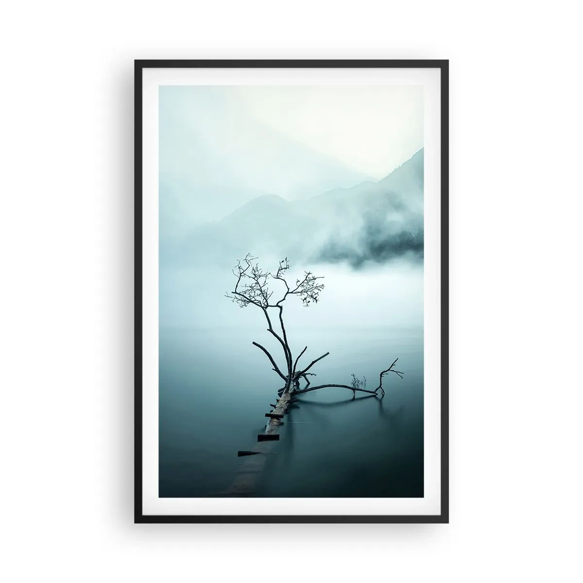 Poster in einem schwarzem Rahmen - Aus Wasser und Nebel - 61x91 cm