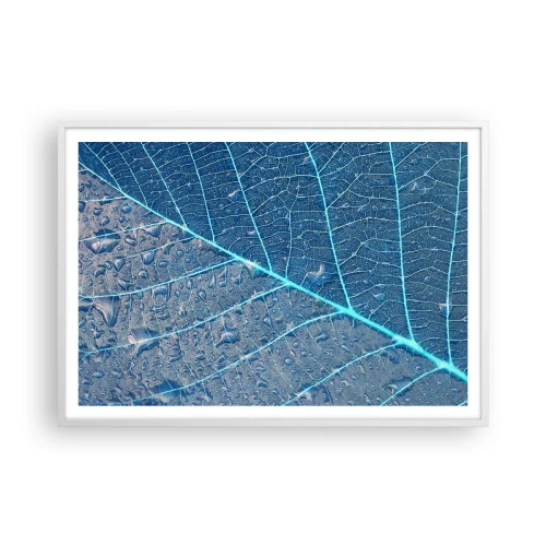 Poster in einem weißen Rahmen - Leben in Blau - 100x70 cm