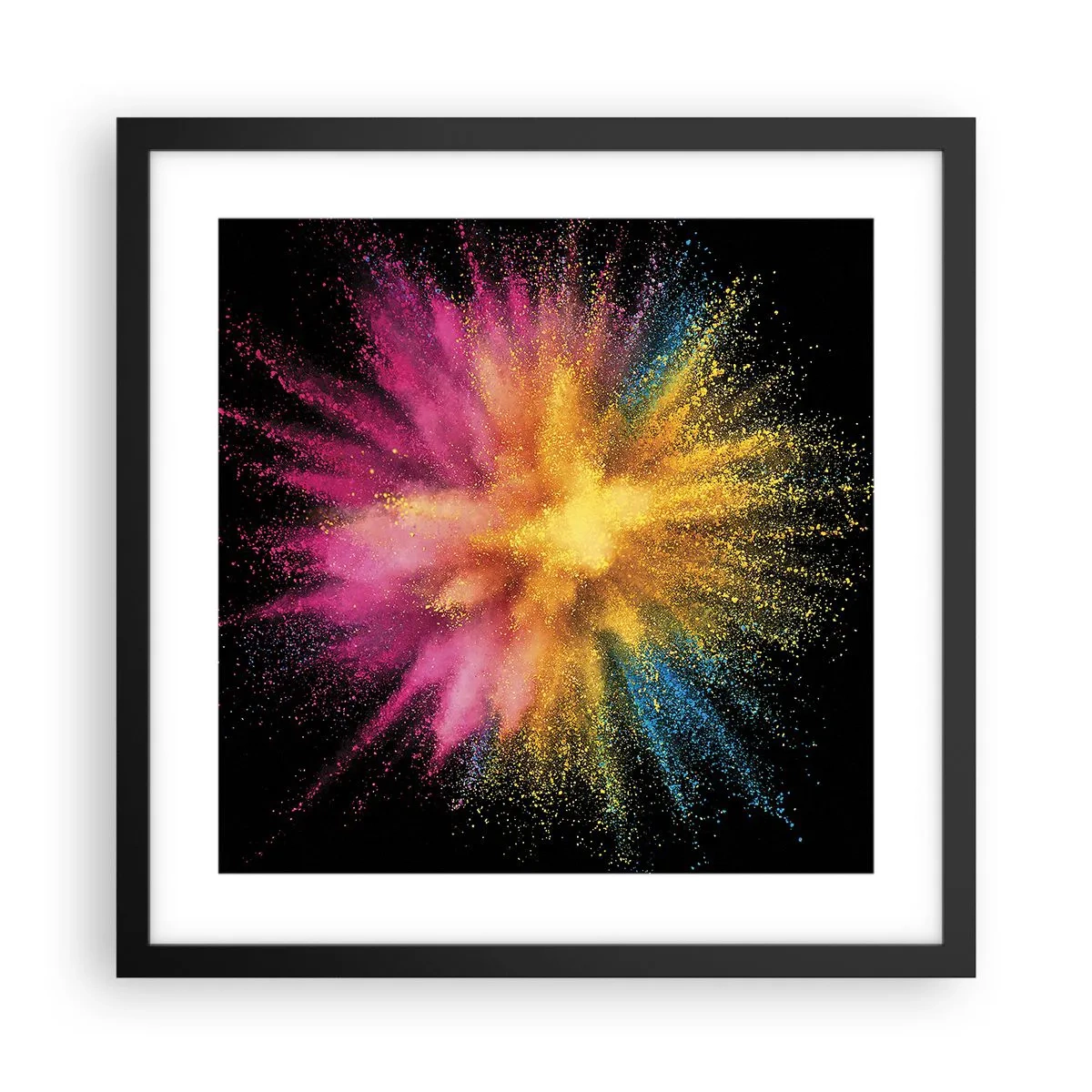 Poster in einem schwarzem Rahmen - Die Geburt der Farben - 40x40 cm