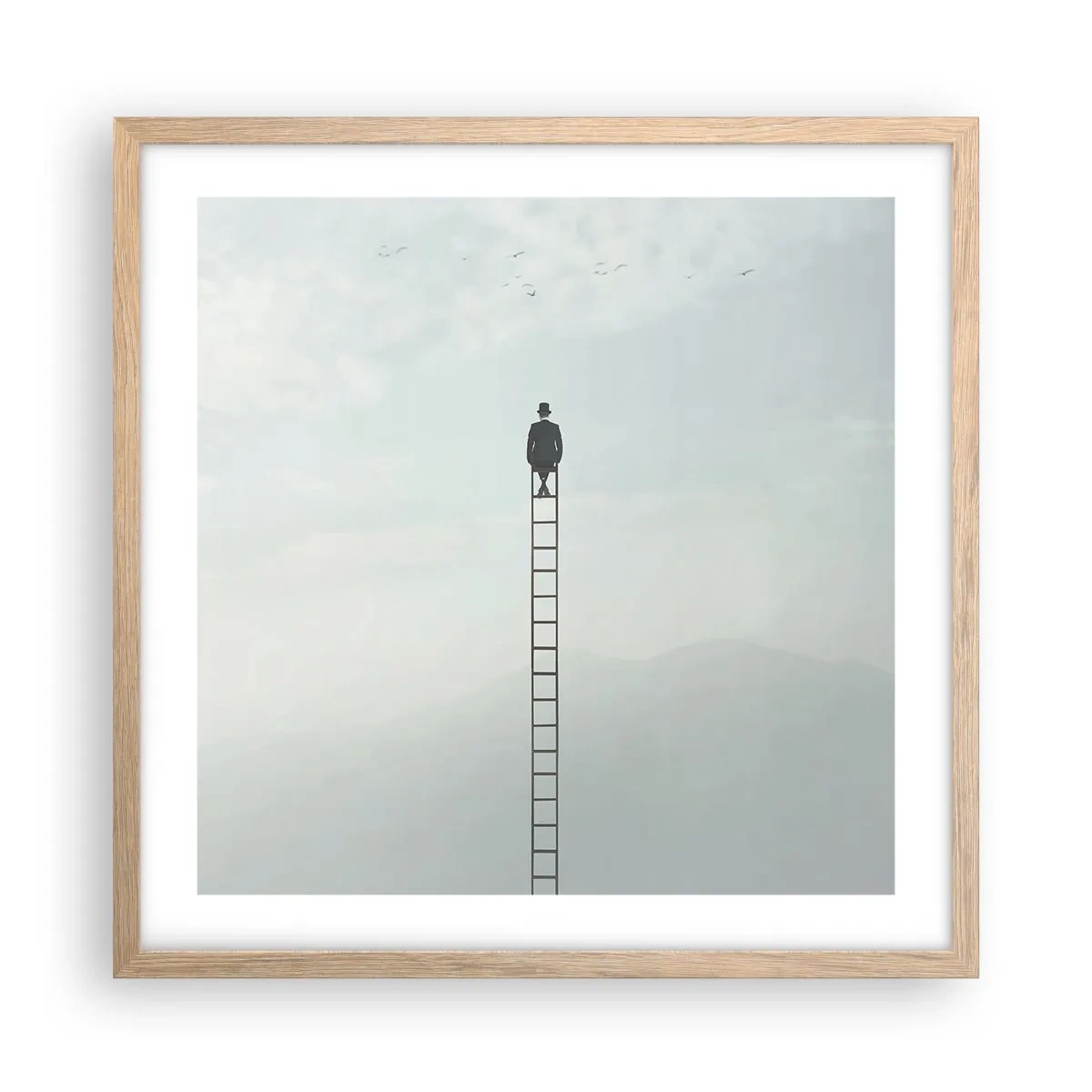 Poster in einem Rahmen aus heller Eiche - Erhebe dich darüber! - 50x50 cm