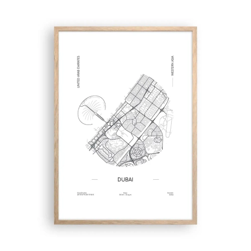 Poster in einem Rahmen aus heller Eiche - Anatomie von Dubai - 50x70 cm