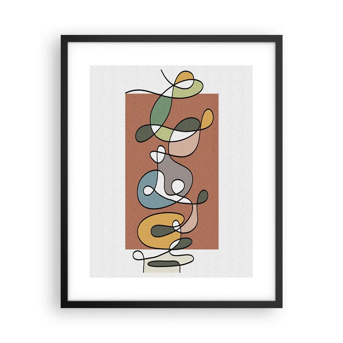 Poster in einem schwarzem Rahmen - Abstraktion: bunter Tanz - 40x50 cm