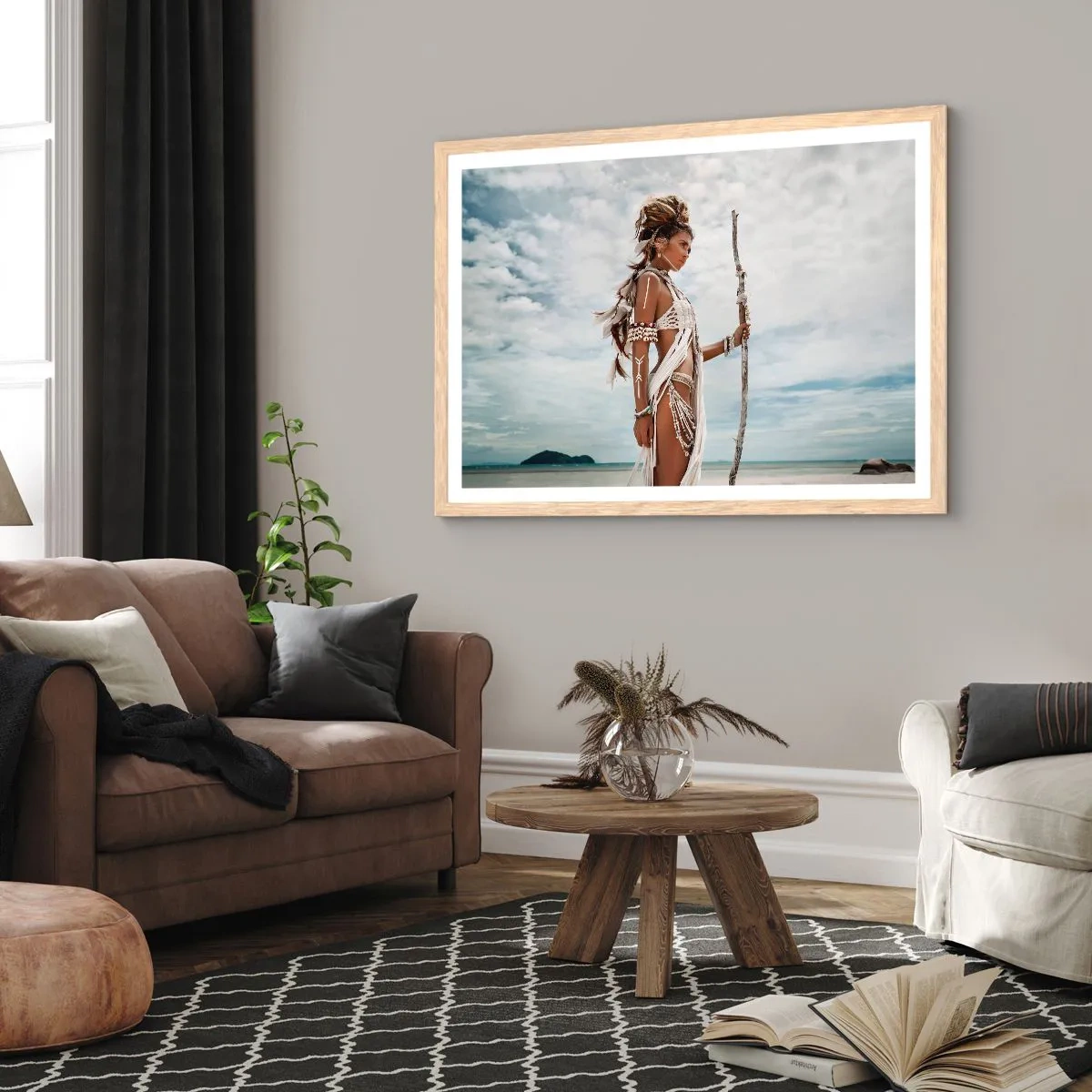 Poster in einem Rahmen aus heller Eiche - Königin der Tropen - 100x70 cm