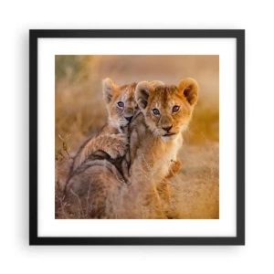 Poster in einem schwarzem Rahmen - Bitte nicht stören! Wir haben Spaß - 40x40 cm