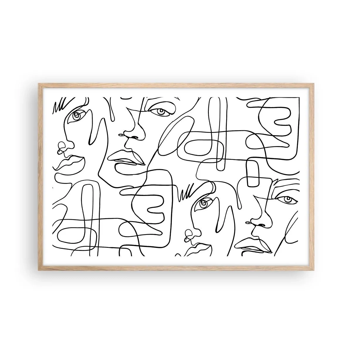 Poster in einem Rahmen aus heller Eiche - In verworrenen Gefühlen - 91x61 cm
