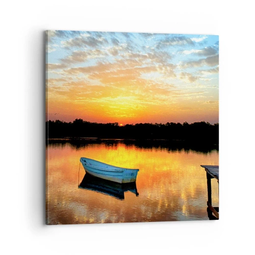 Bild auf Leinwand - Leinwandbild - Schauen, hören, meditieren - 70x70 cm