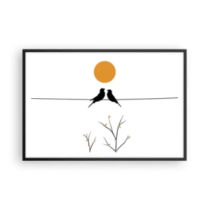 Poster in einem schwarzem Rahmen - Abend der Nachtigallen - 91x61 cm