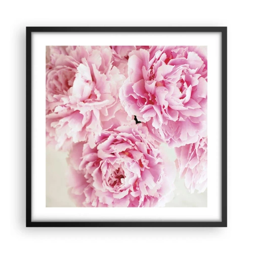 Poster in einem schwarzem Rahmen - In rosa Glamour - 50x50 cm