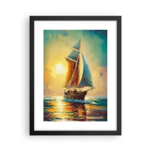 Poster in einem schwarzem Rahmen - Unter vollem Segel - 30x40 cm